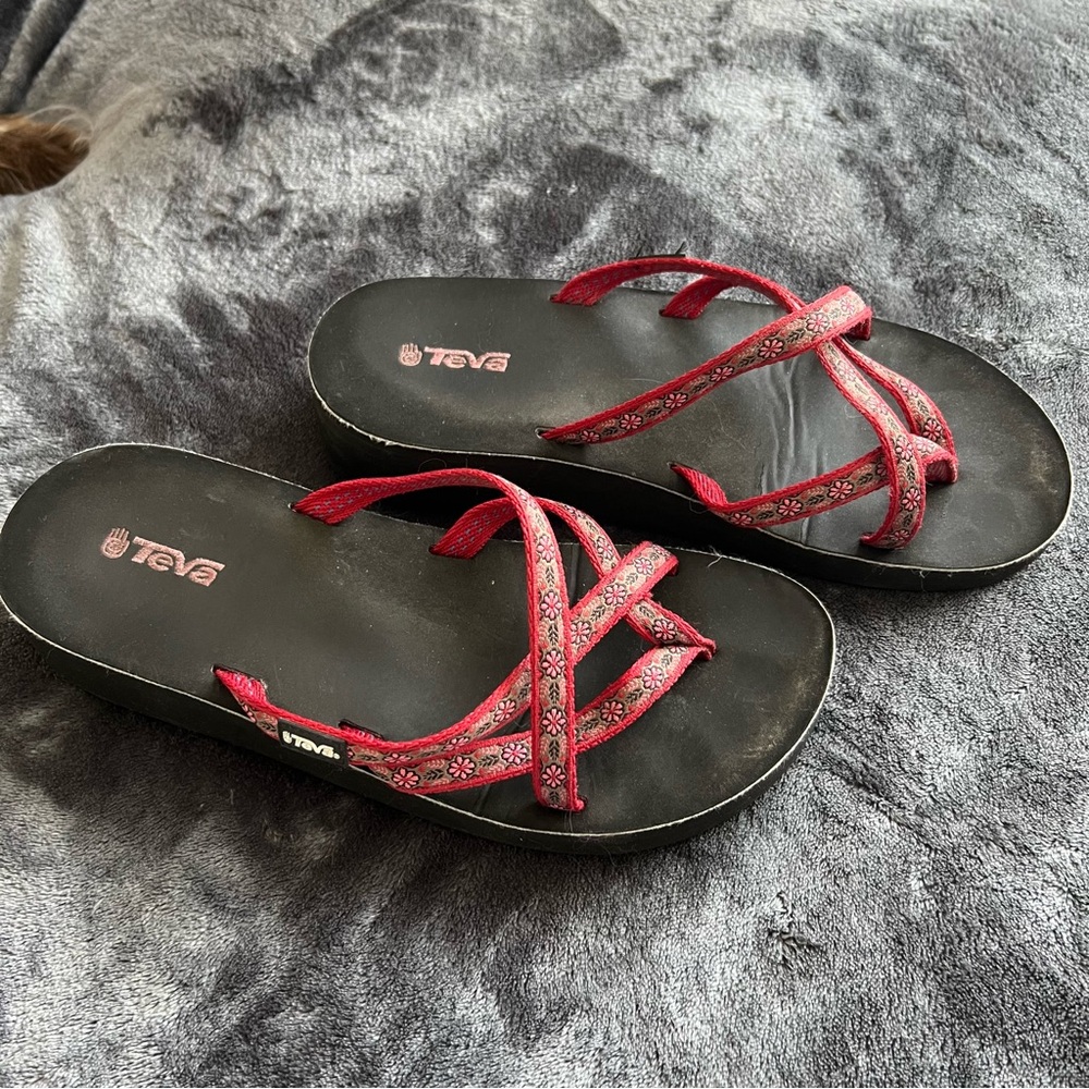 Teva Black and Red Patterned Sandals
